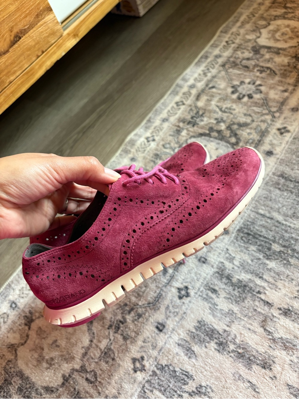 Cole Haan zero grand Burgundy Leather Wingtip shoes size 8